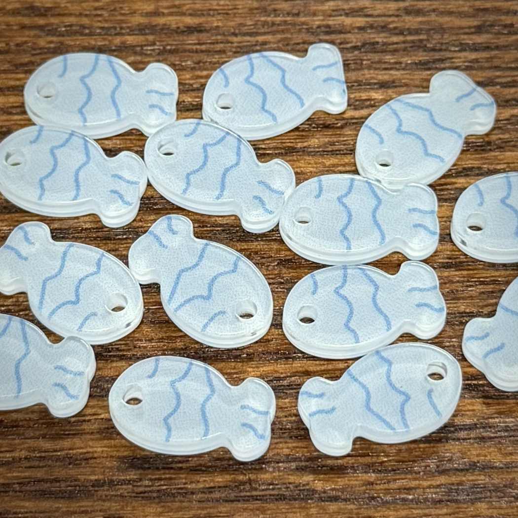 Bunli - DIY 10 Pack Fish Shape Pastel Color Button