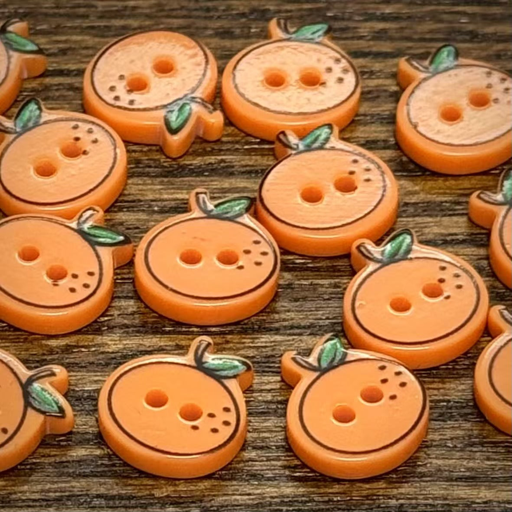 Bunli - DIY 10 Pack Orange Slice Two Hole Button