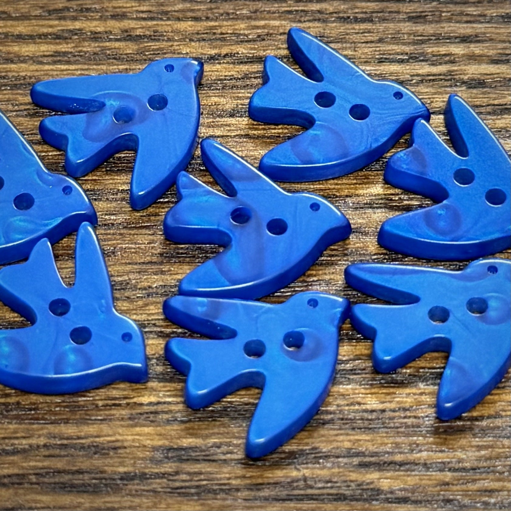 Bunli - DIY 10 Pack Swallow Glossy Button