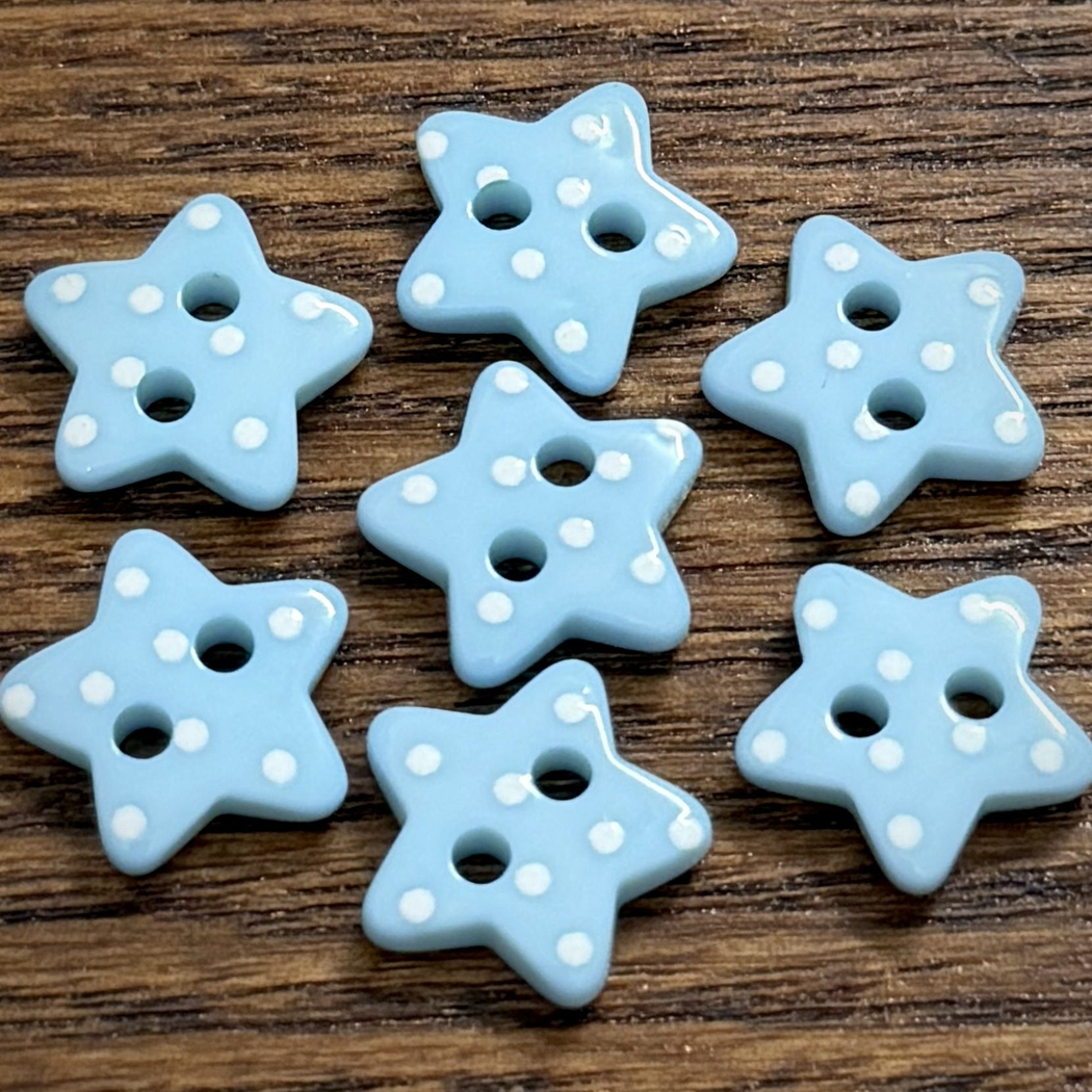 Bunli - DIY 10 Pack Pastel Polka Star Button
