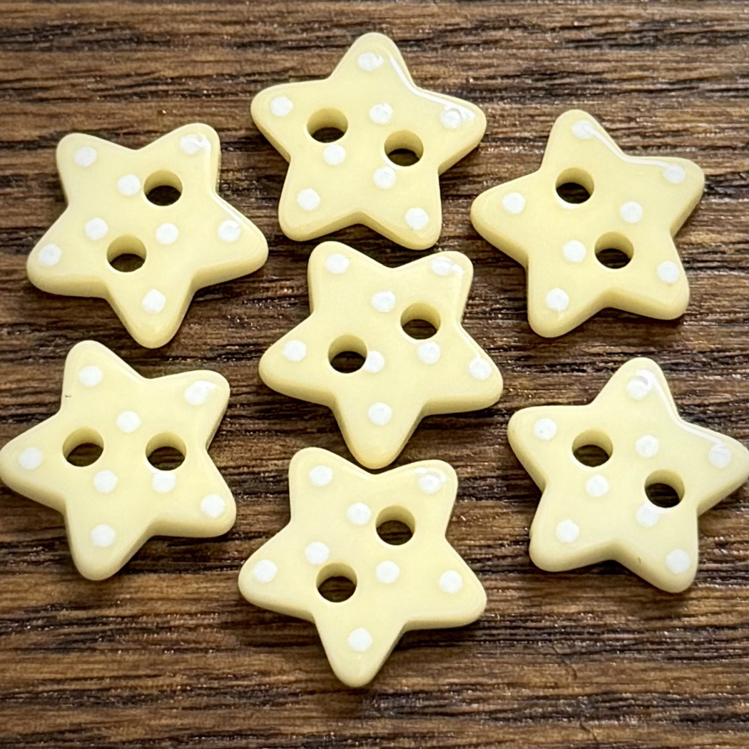 Bunli - DIY 10 Pack Pastel Polka Star Button