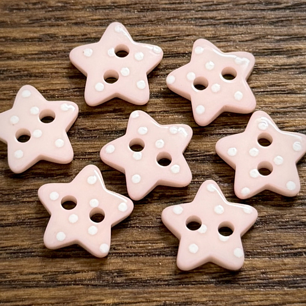 Bunli - DIY 10 Pack Pastel Polka Star Button