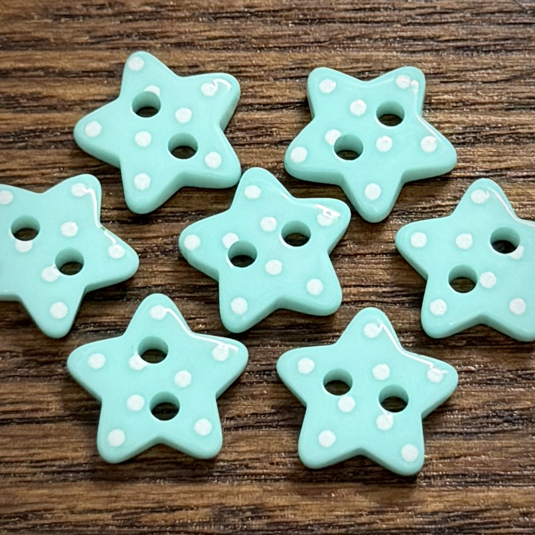 Bunli - DIY 10 Pack Pastel Polka Star Button