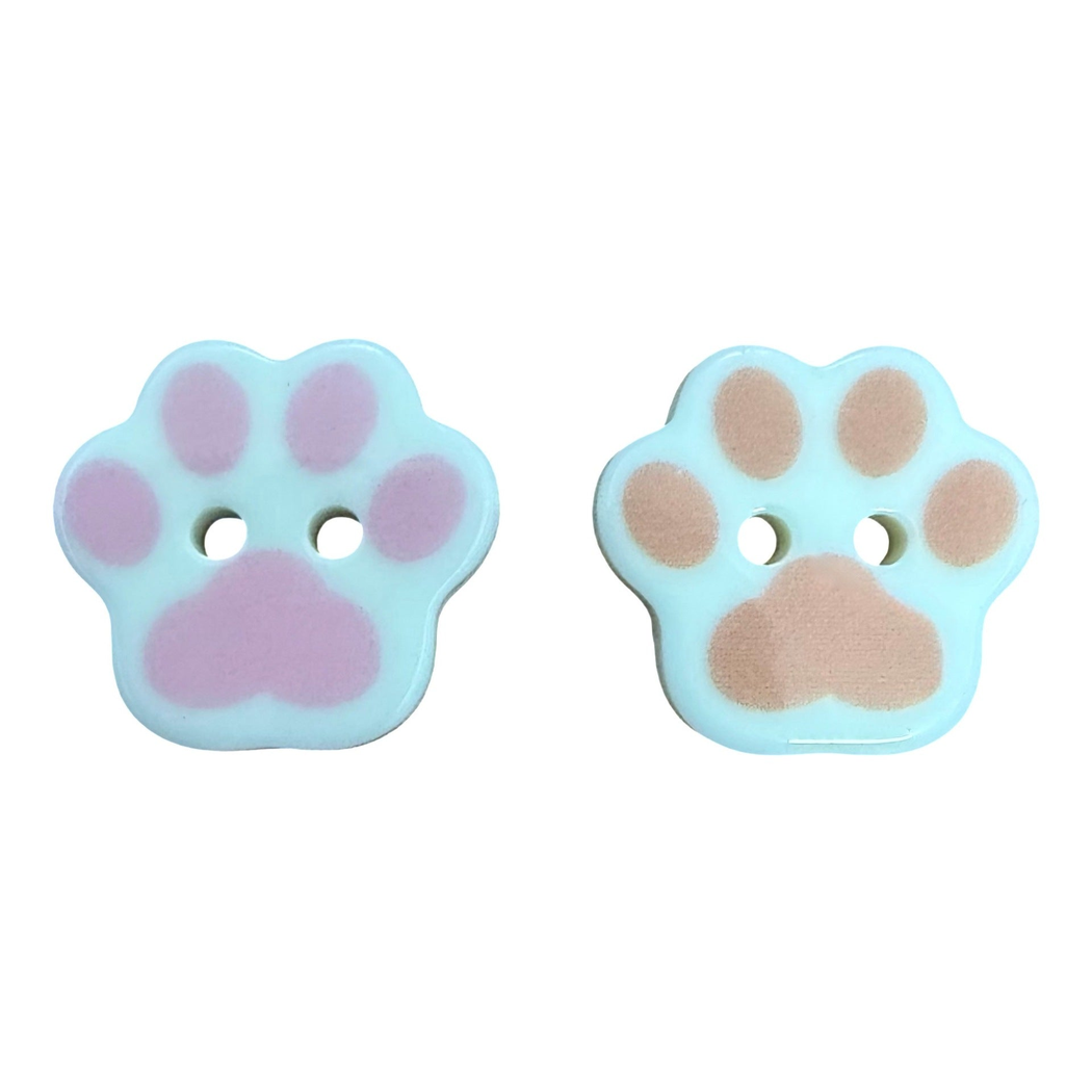 Bunli - DIY 10 Pack Paw Print Two Hole Button