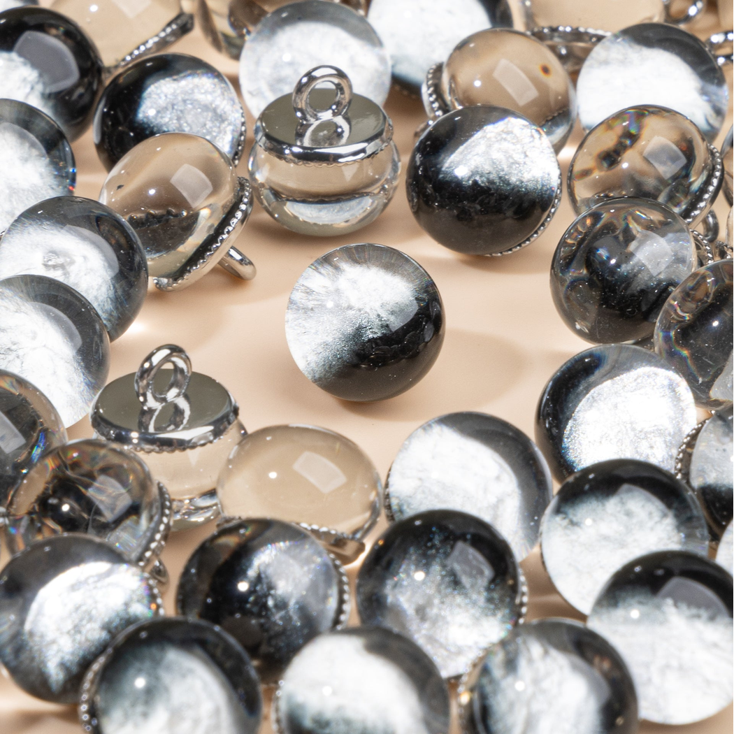 Bunli - DIY 10 Pack Foil Swirl Dome Button
