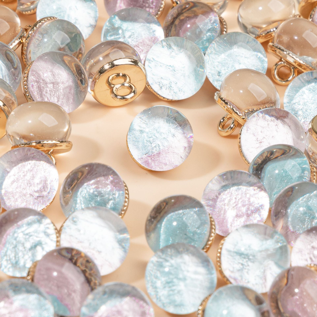 Bunli - DIY 10 Pack Foil Swirl Dome Button