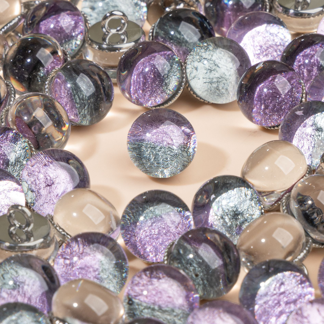Bunli - DIY 10 Pack Foil Swirl Dome Button