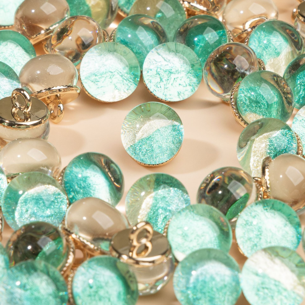Bunli - DIY 10 Pack Foil Swirl Dome Button