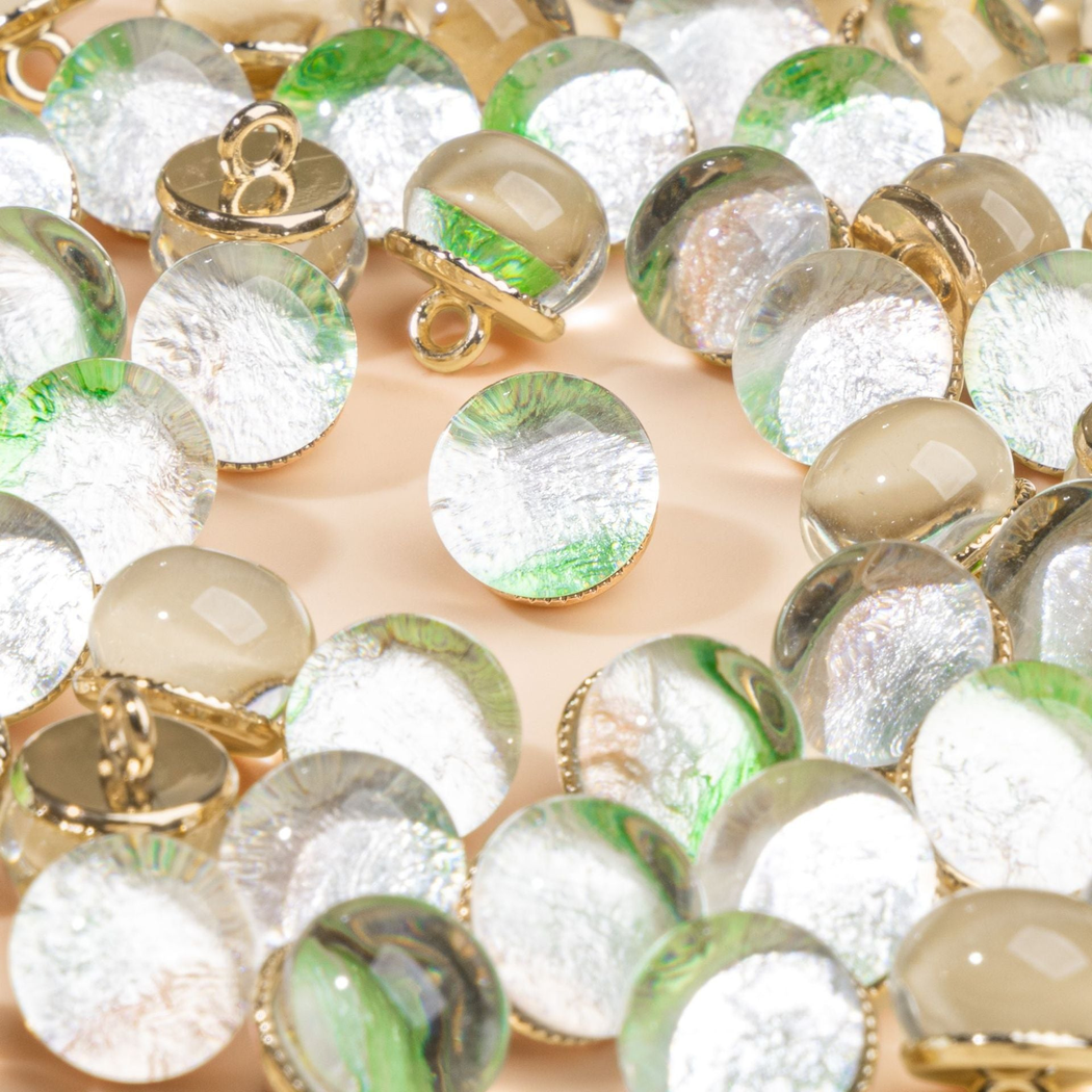 Bunli - DIY 10 Pack Foil Swirl Dome Button