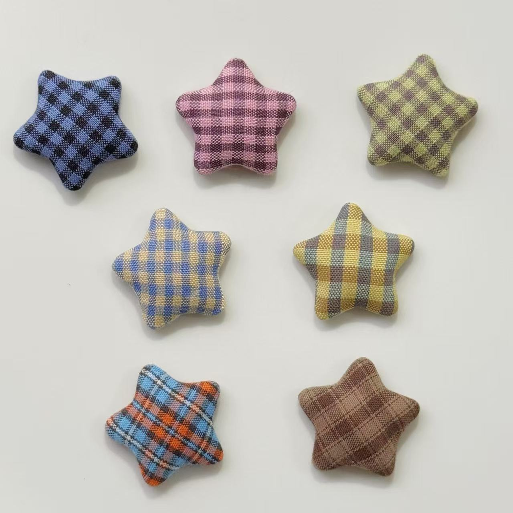 Bunli - DIY 10 Pack Plaid Star Shape Button
