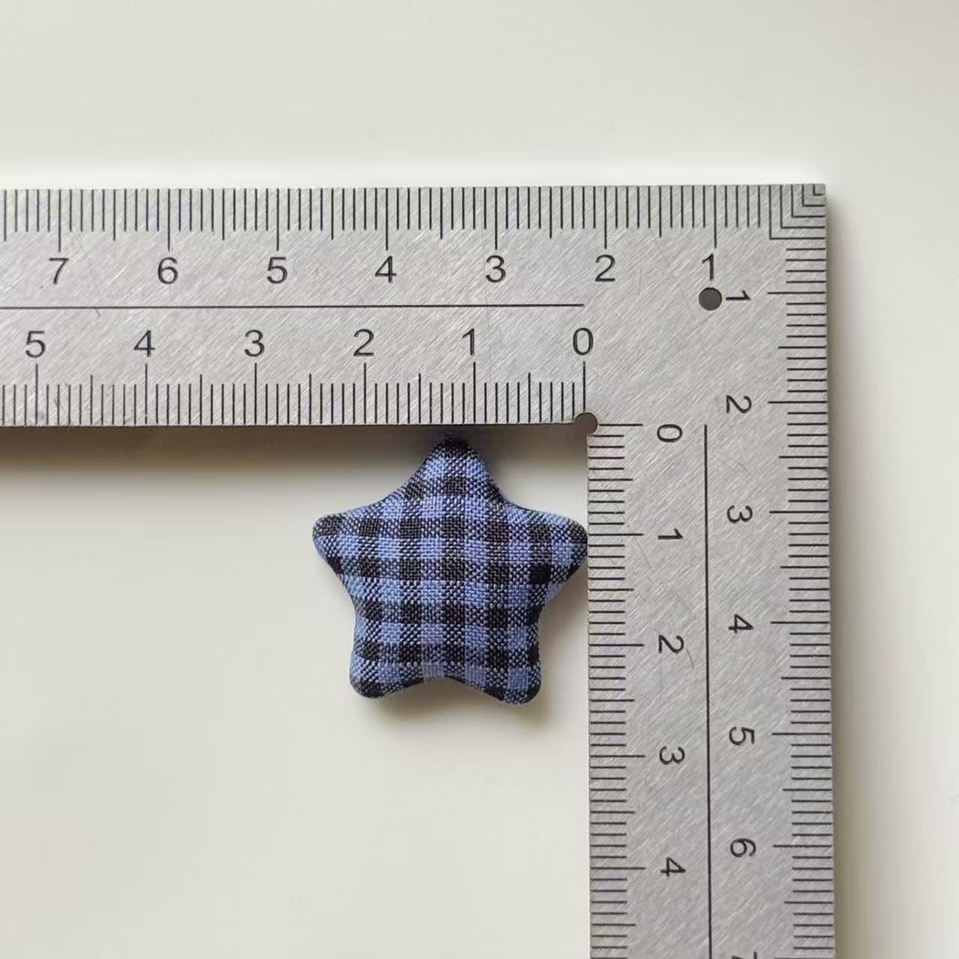 Bunli - DIY 10 Pack Plaid Star Shape Button