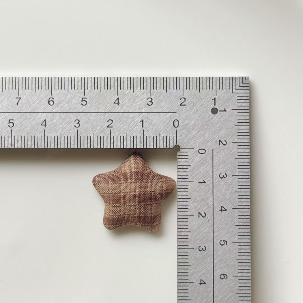 Bunli - DIY 10 Pack Plaid Star Shape Button