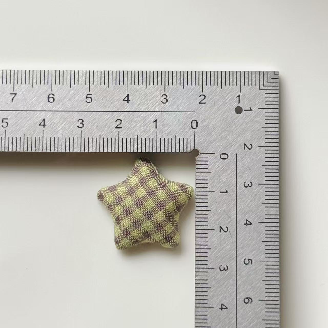 Bunli - DIY 10 Pack Plaid Star Shape Button