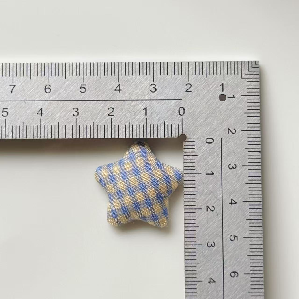 Bunli - DIY 10 Pack Plaid Star Shape Button