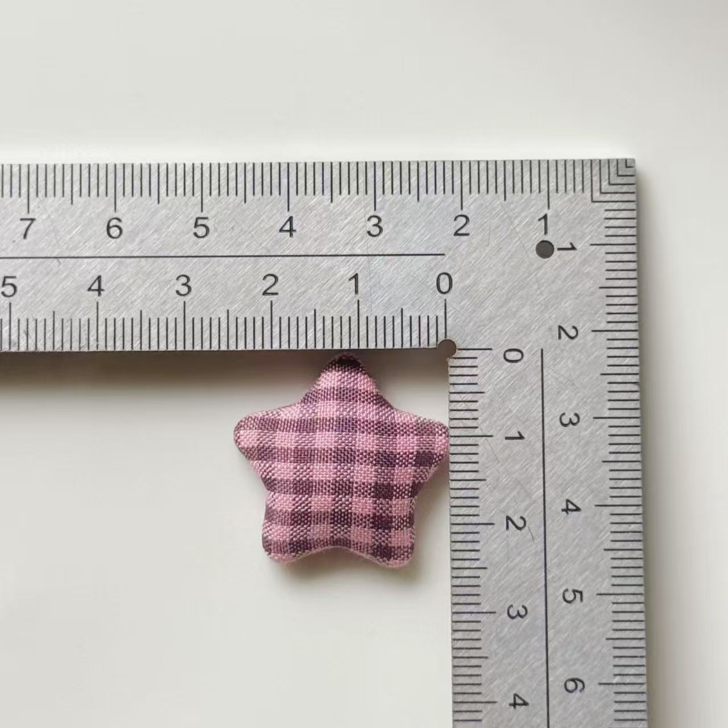 Bunli - DIY 10 Pack Plaid Star Shape Button