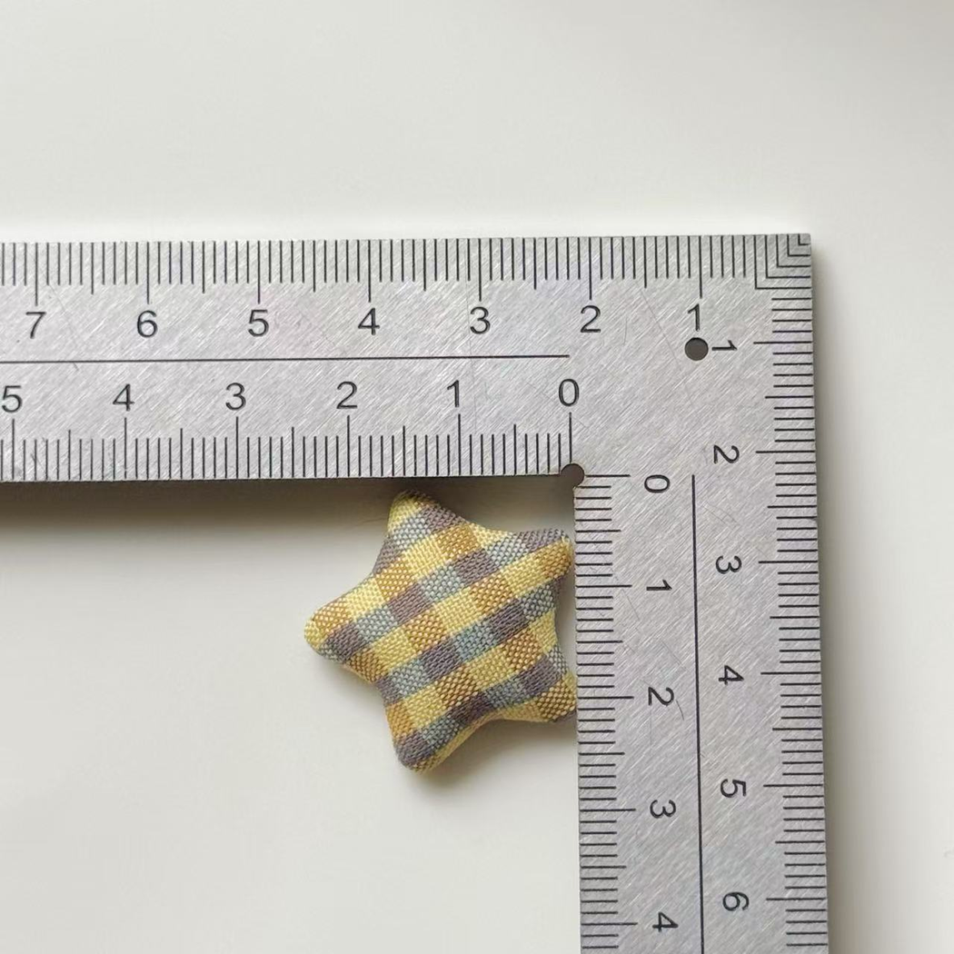 Bunli - DIY 10 Pack Plaid Star Shape Button