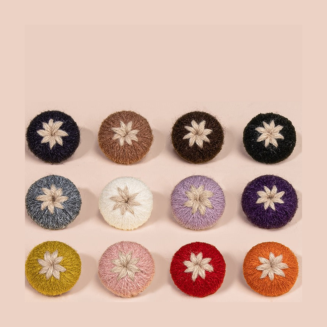 Bunli - DIY 10 Pack Textured Eight Petal Button
