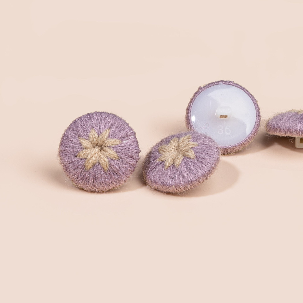 Bunli - DIY 10 Pack Textured Eight Petal Button