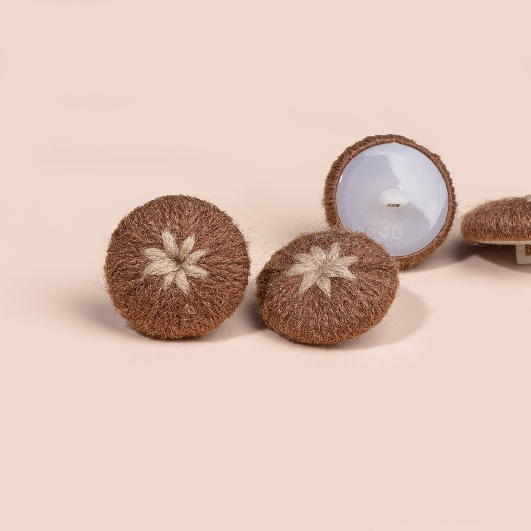Bunli - DIY 10 Pack Textured Eight Petal Button