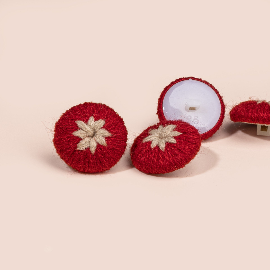 Bunli - DIY 10 Pack Textured Eight Petal Button