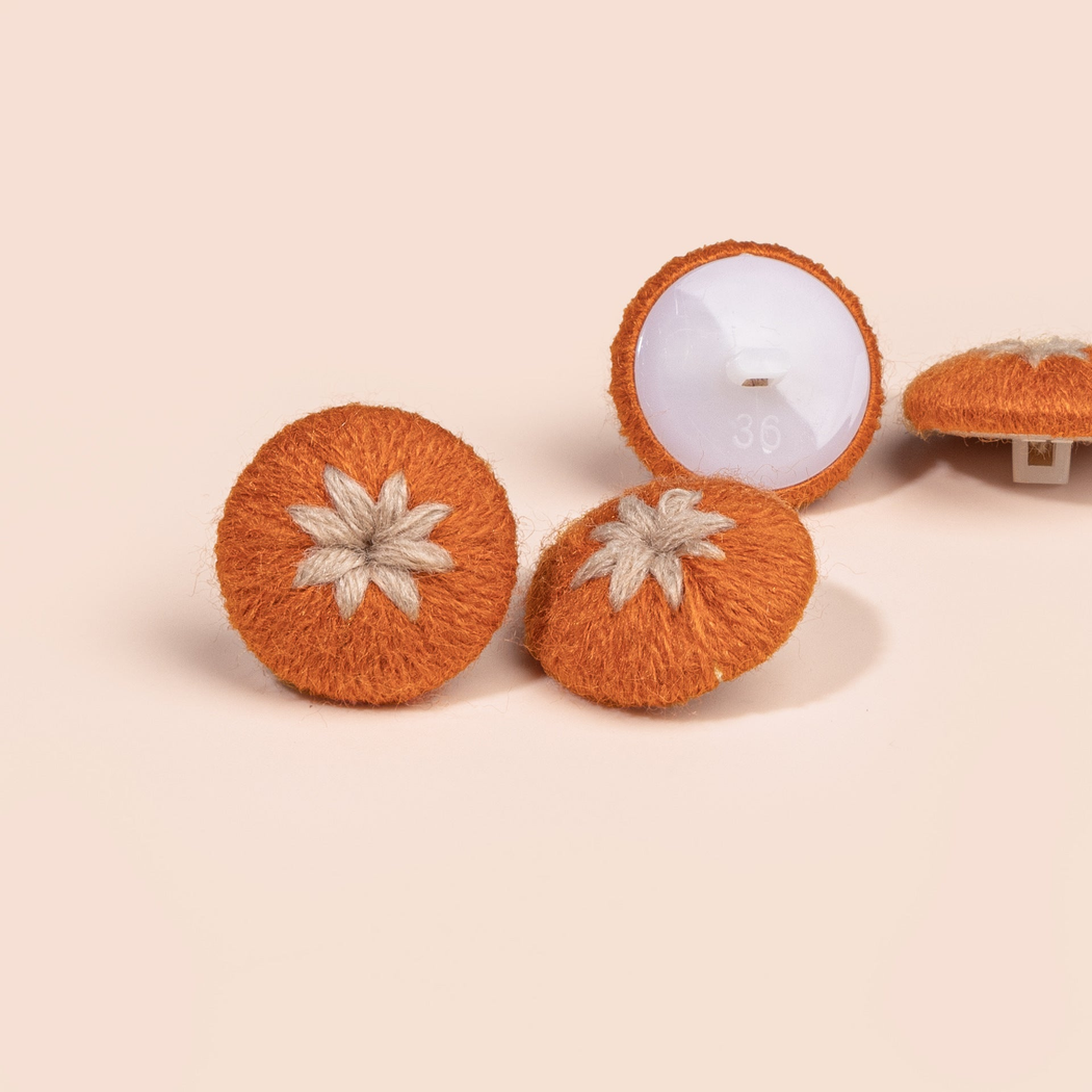 Bunli - DIY 10 Pack Textured Eight Petal Button