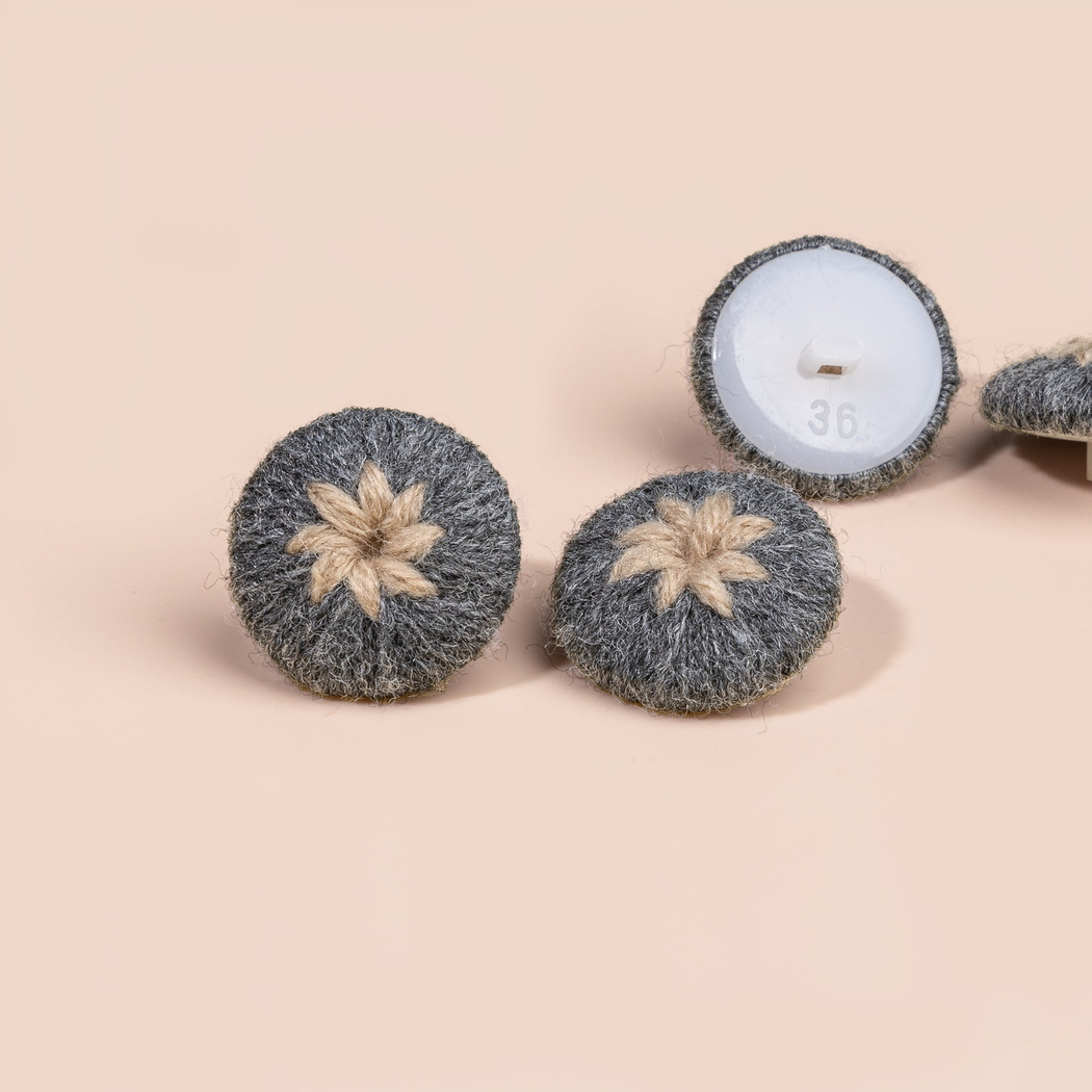 Bunli - DIY 10 Pack Textured Eight Petal Button