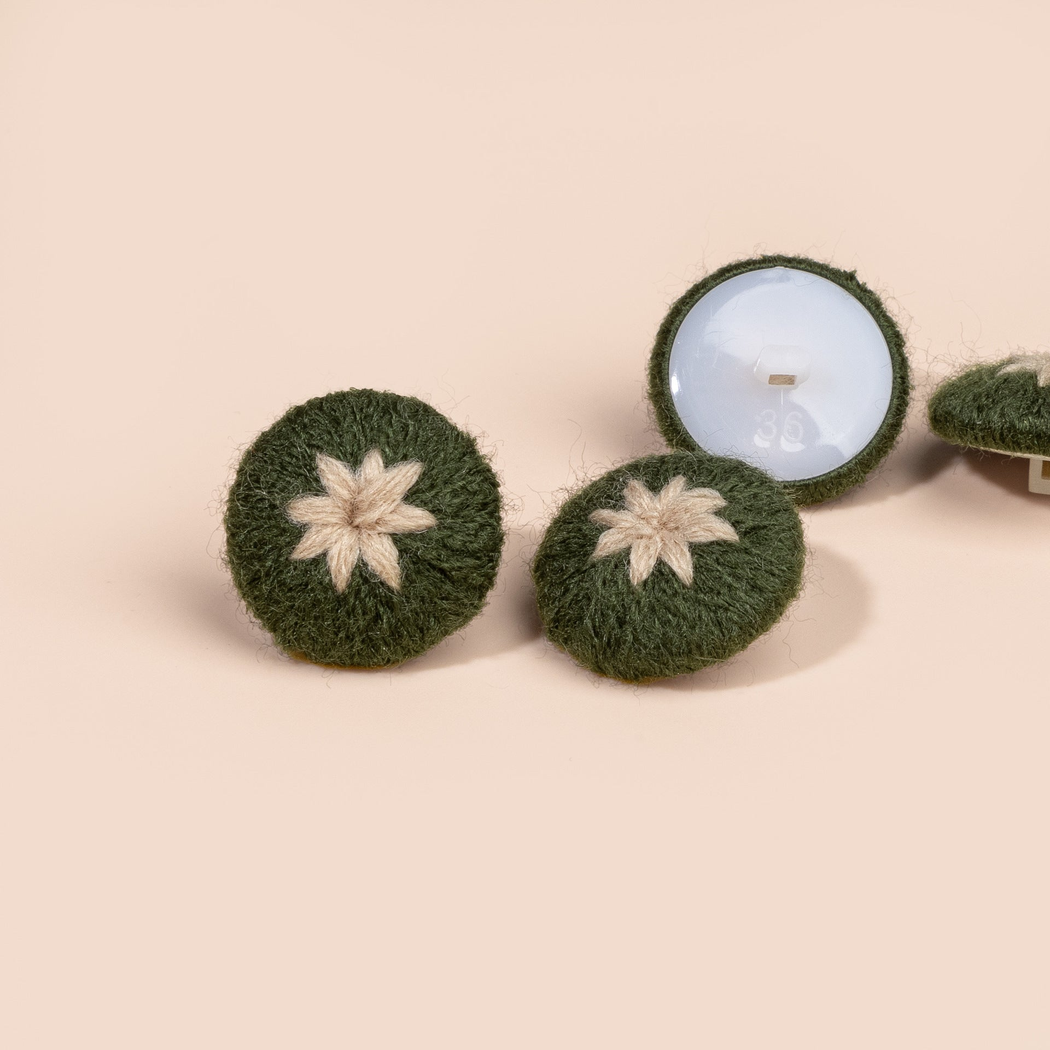 Bunli - DIY 10 Pack Textured Eight Petal Button