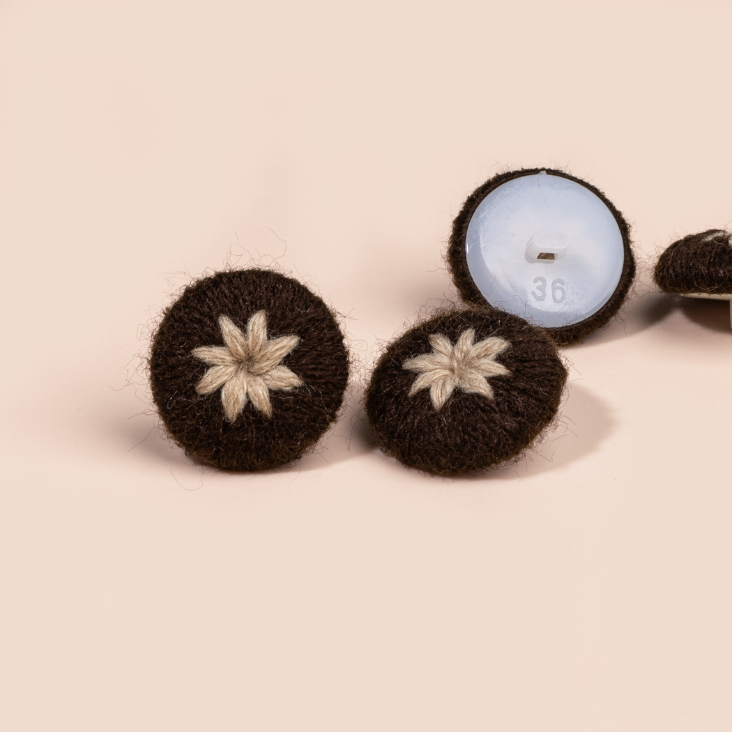 Bunli - DIY 10 Pack Textured Eight Petal Button
