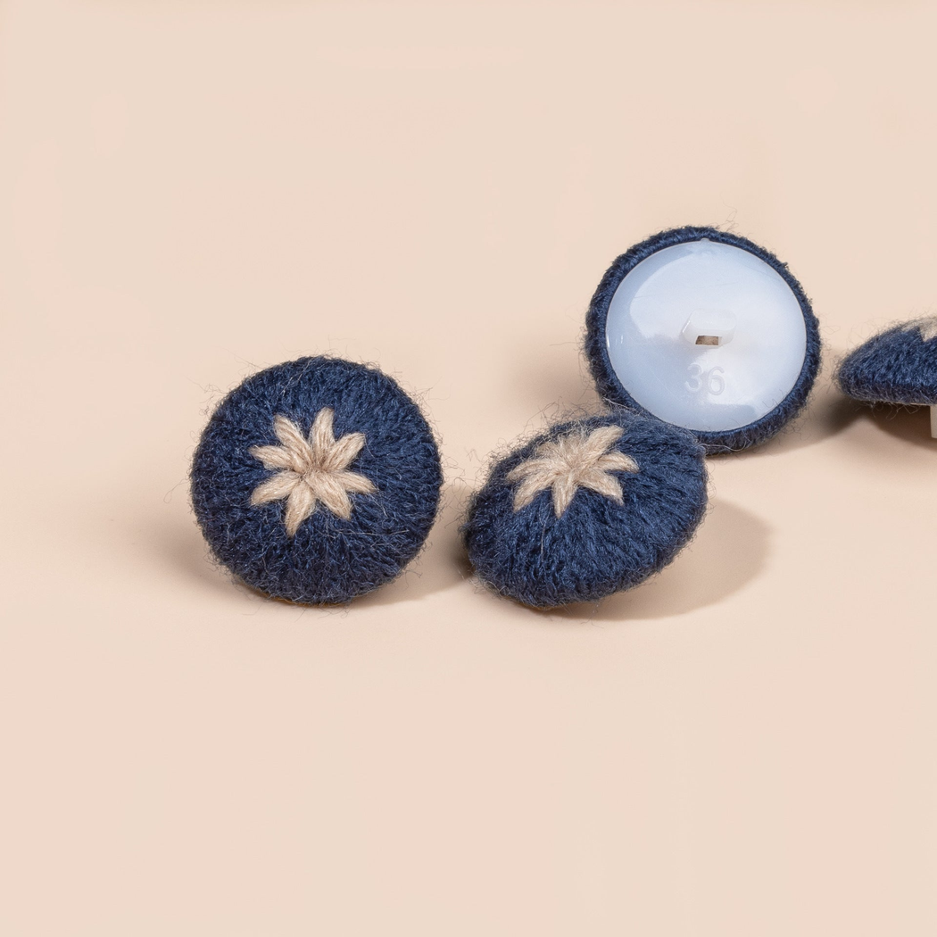 Bunli - DIY 10 Pack Textured Eight Petal Button