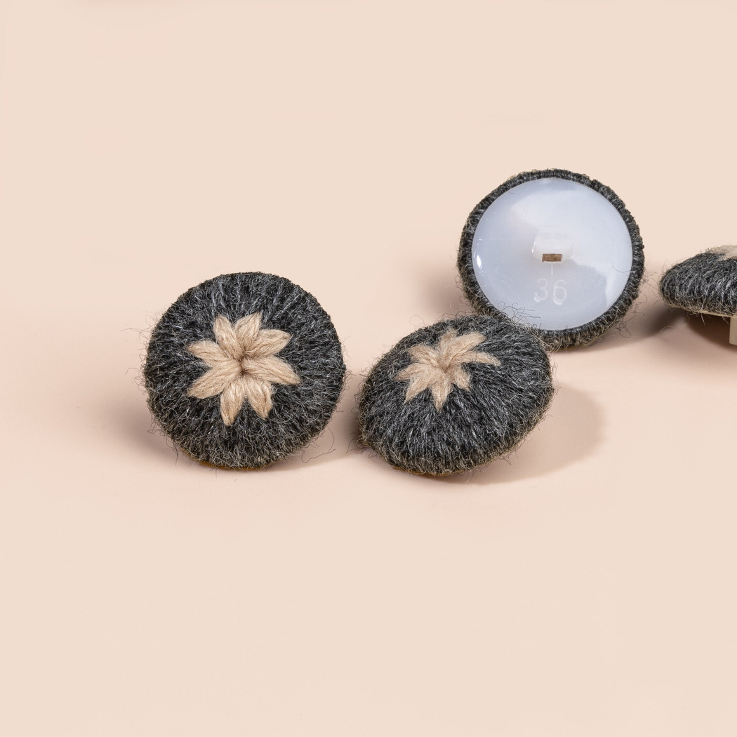 Bunli - DIY 10 Pack Textured Eight Petal Button