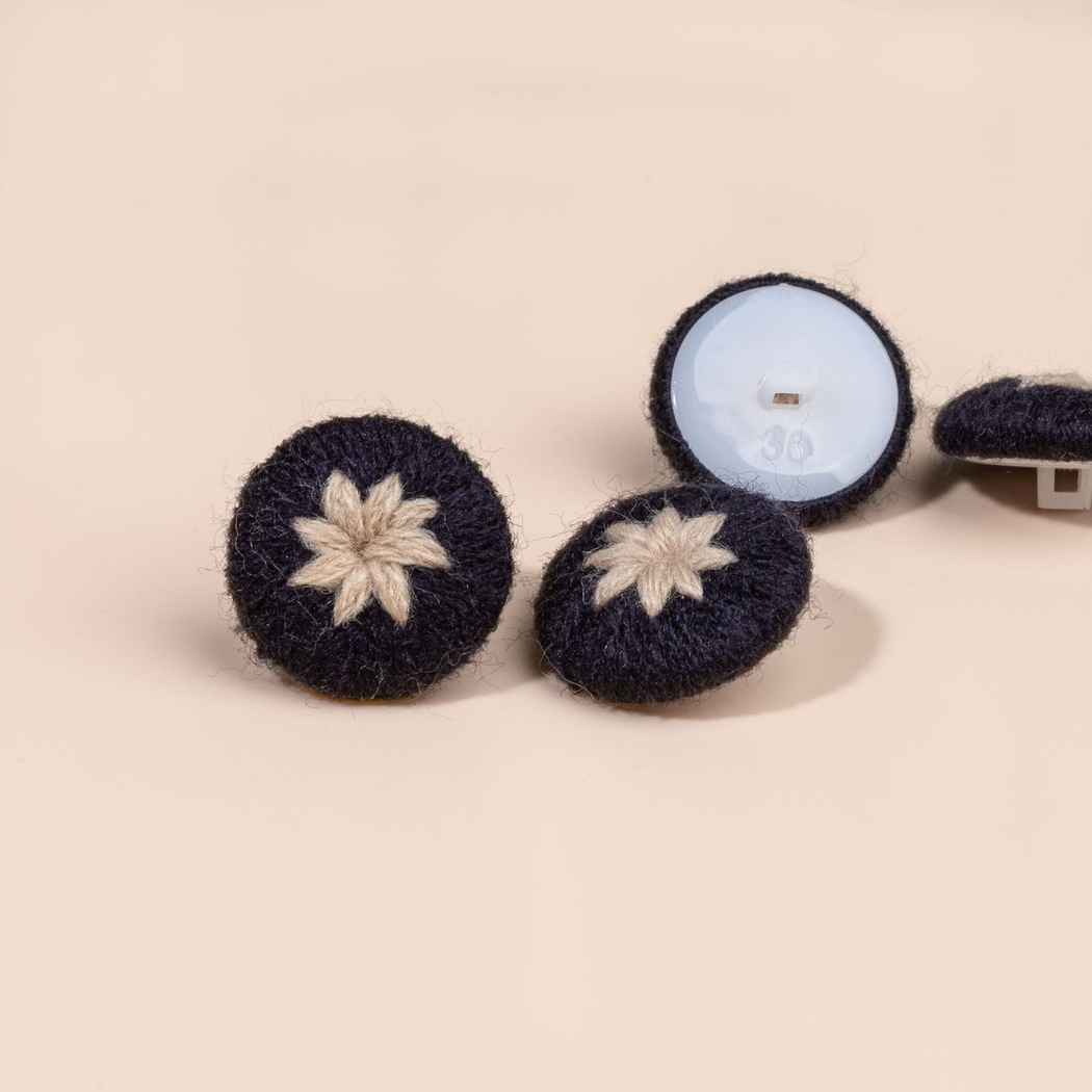 Bunli - DIY 10 Pack Textured Eight Petal Button