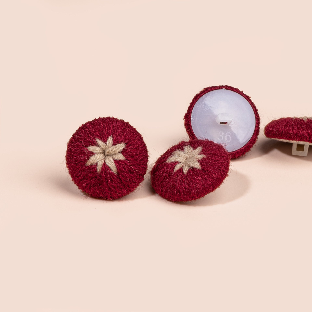 Bunli - DIY 10 Pack Textured Eight Petal Button
