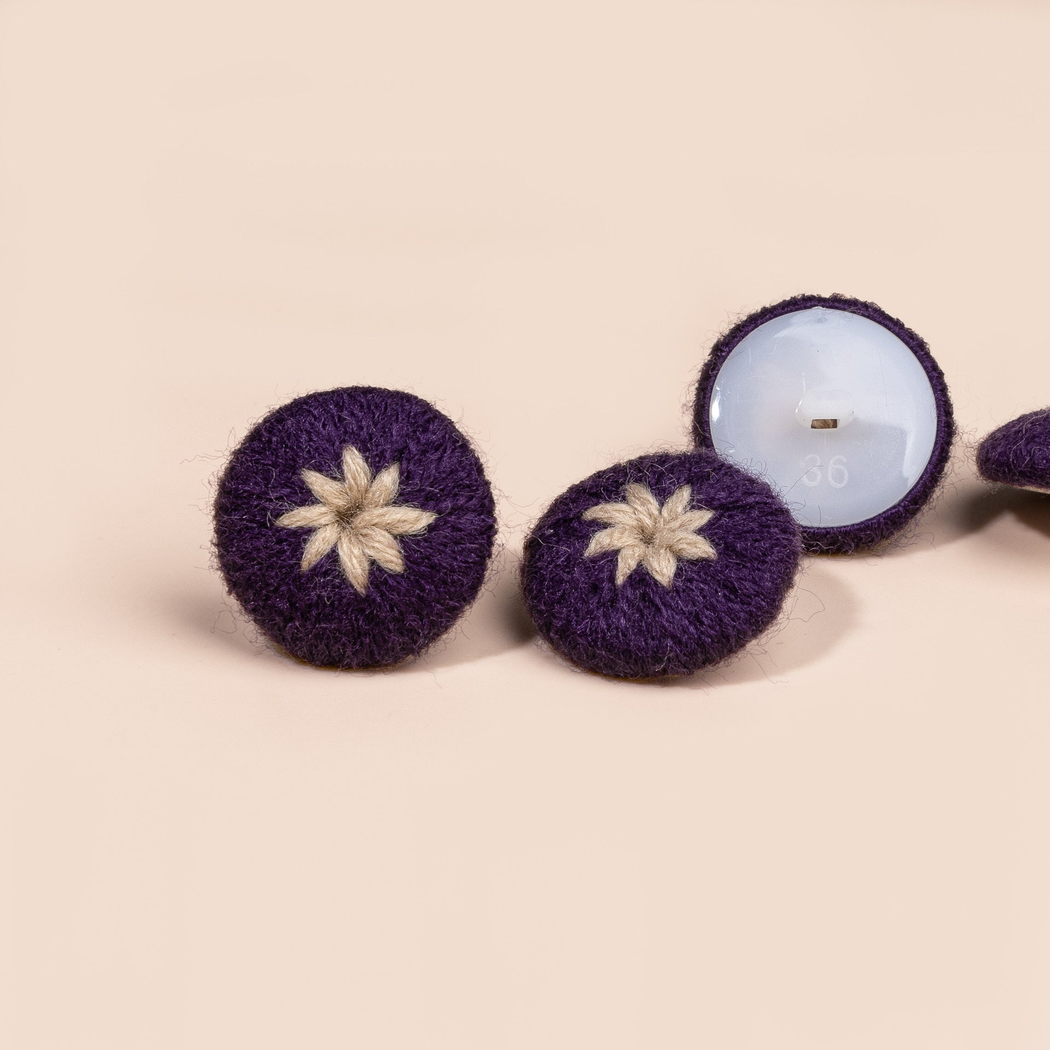 Bunli - DIY 10 Pack Textured Eight Petal Button