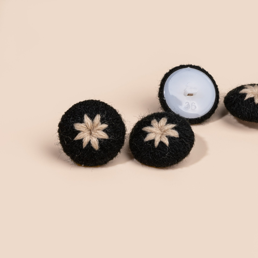 Bunli - DIY 10 Pack Textured Eight Petal Button