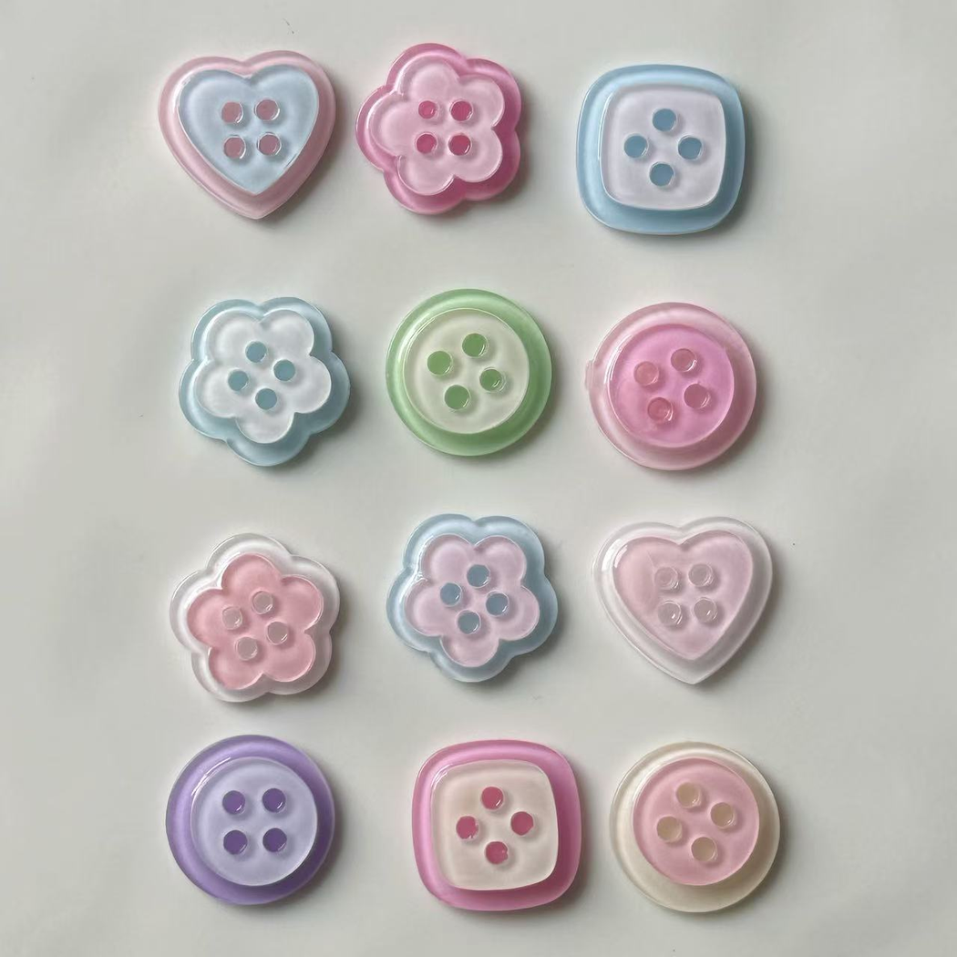 Bunli - DIY 10 Pack Pastel Four Hole Button
