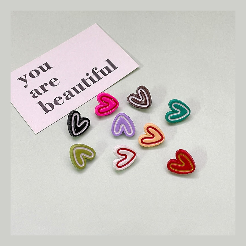 Bunli - DIY 10 Pack Double Heart Shank Button