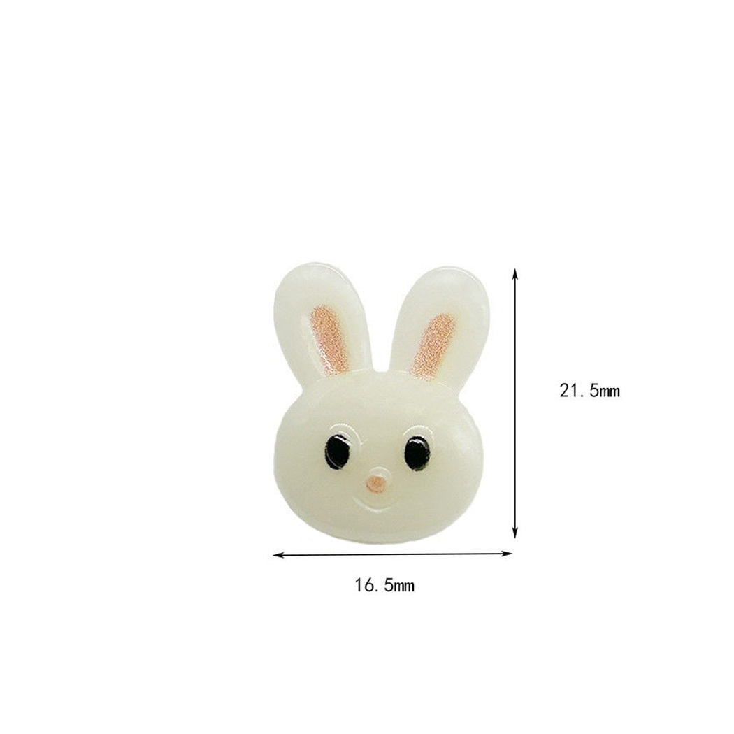Bunli - DIY 10 Pack Long Ear Smiling Bunny Button