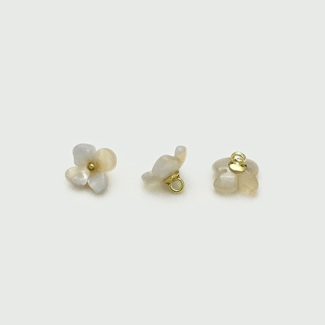 Bunli - DIY 10 Pack Frosted Three Petal Button