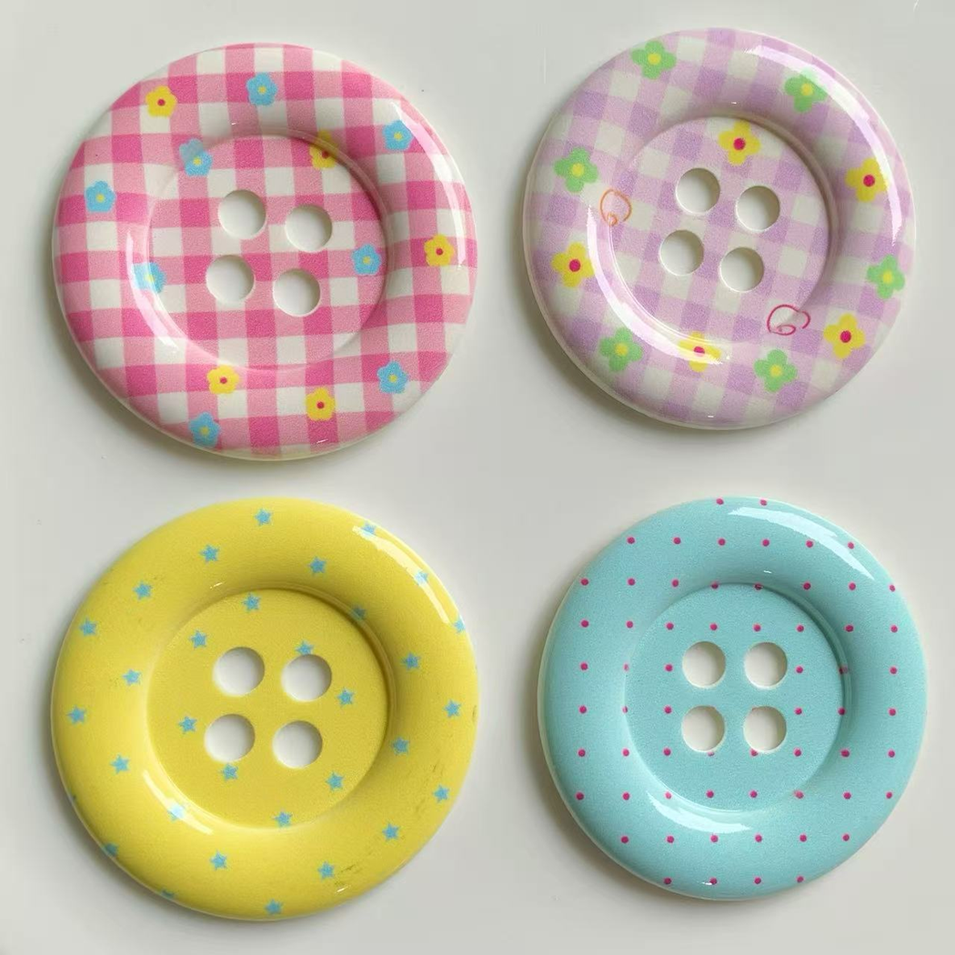 Bunli - DIY 10 Pack Round Printed Button