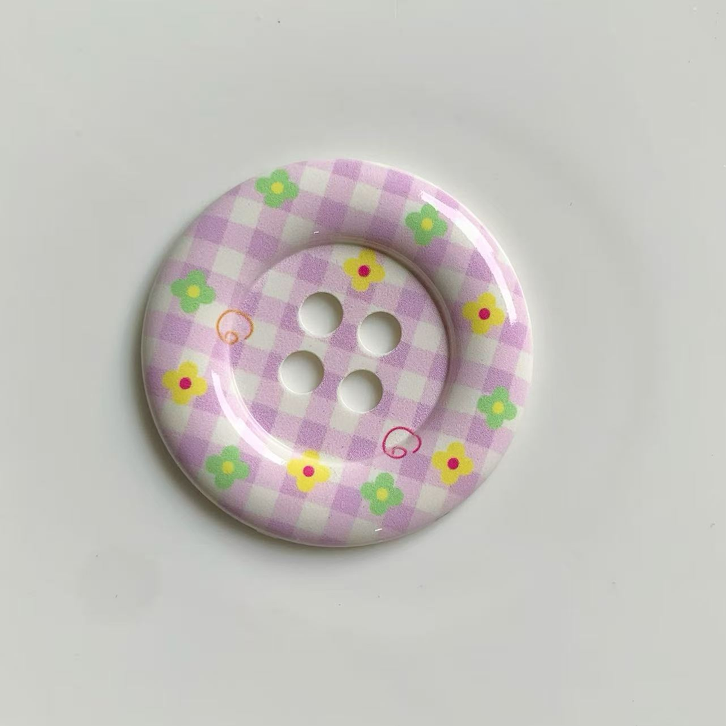 Bunli - DIY 10 Pack Round Printed Button