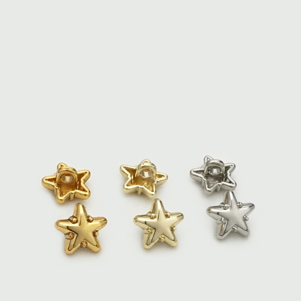 Bunli - DIY 10 Pack Raised Star Button