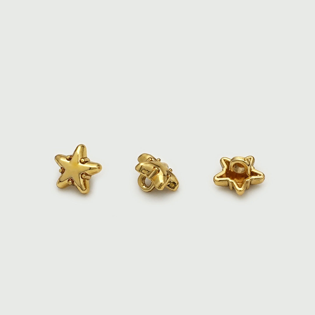 Bunli - DIY 10 Pack Raised Star Button