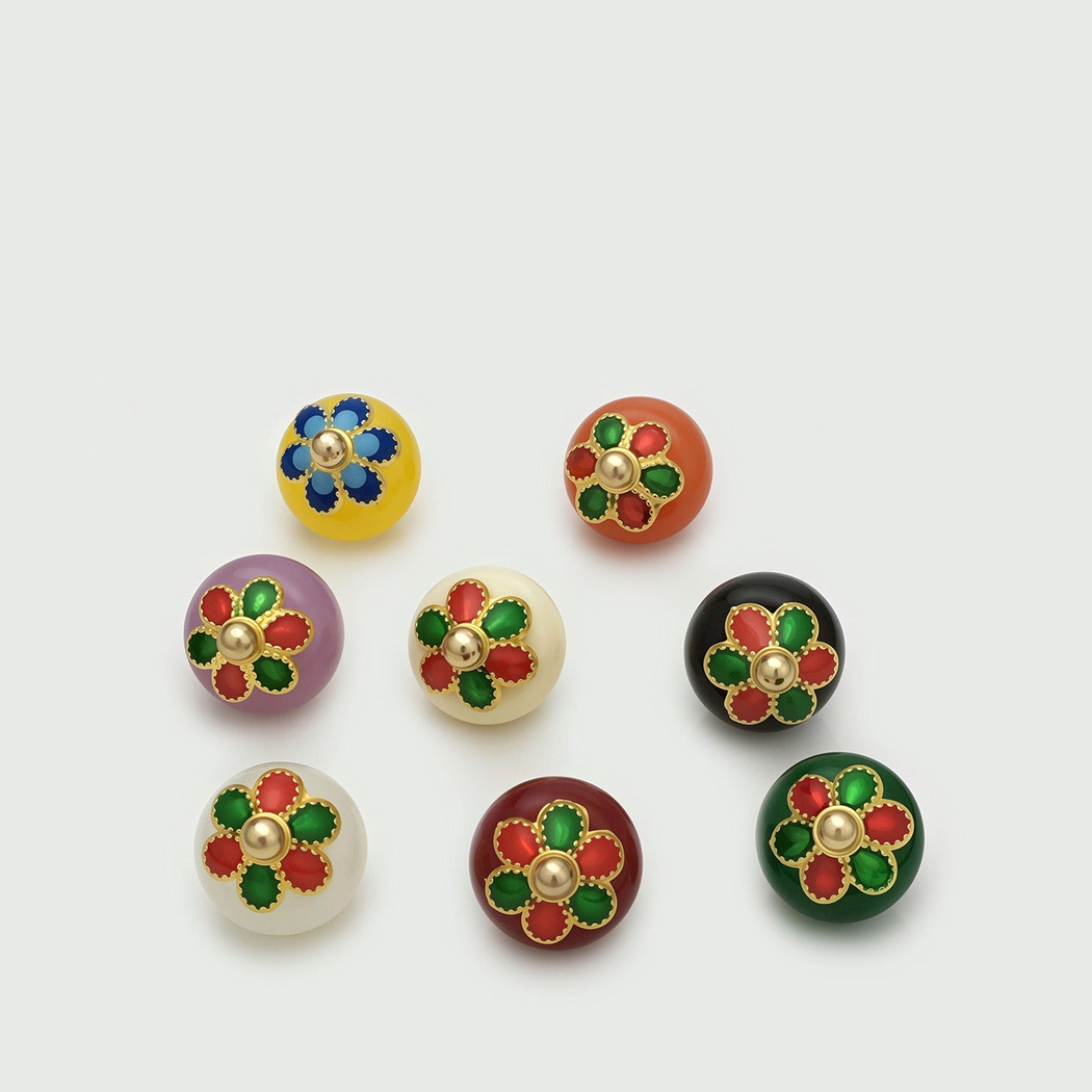 Bunli - DIY 10 Pack Glossy Five Petal Button