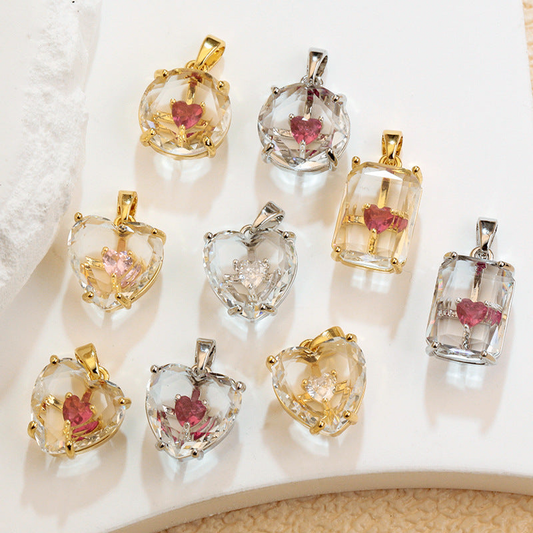 Elvane - Transparent Heart Motif Pendant Only