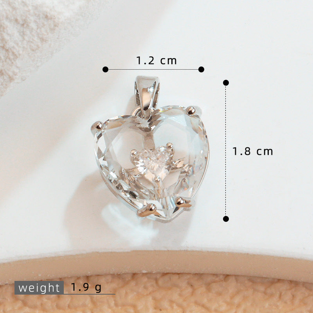 Elvane - Transparent Heart Motif Pendant Only