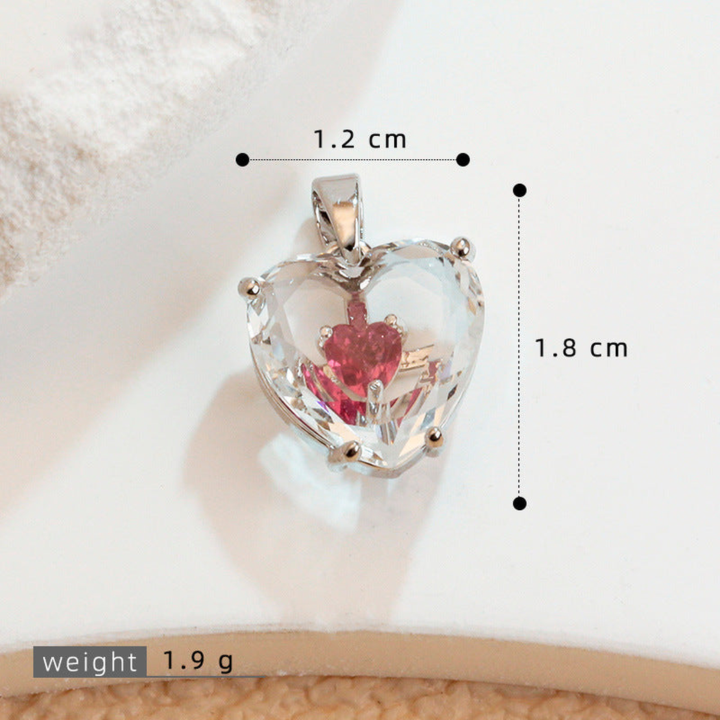 Elvane - Transparent Heart Motif Pendant Only