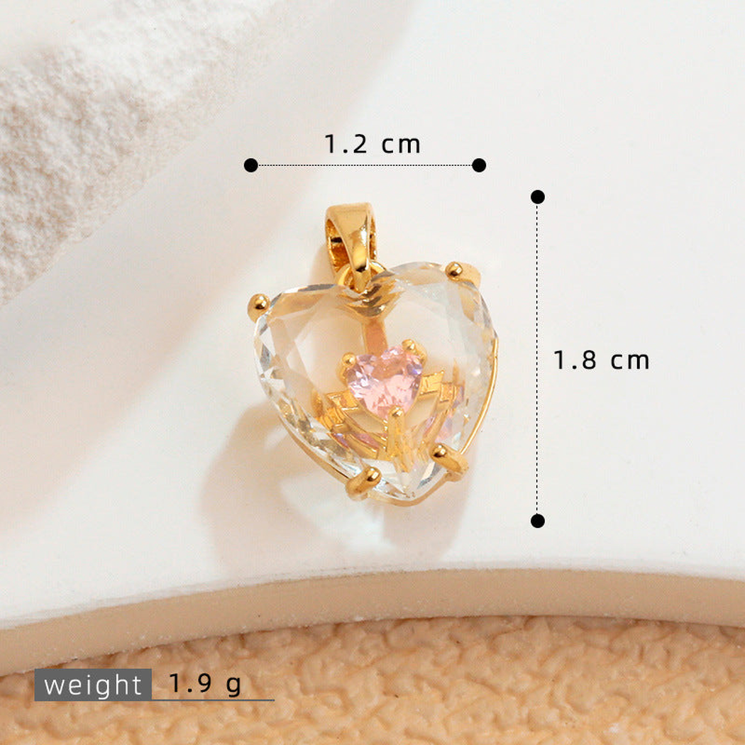 Elvane - Transparent Heart Motif Pendant Only