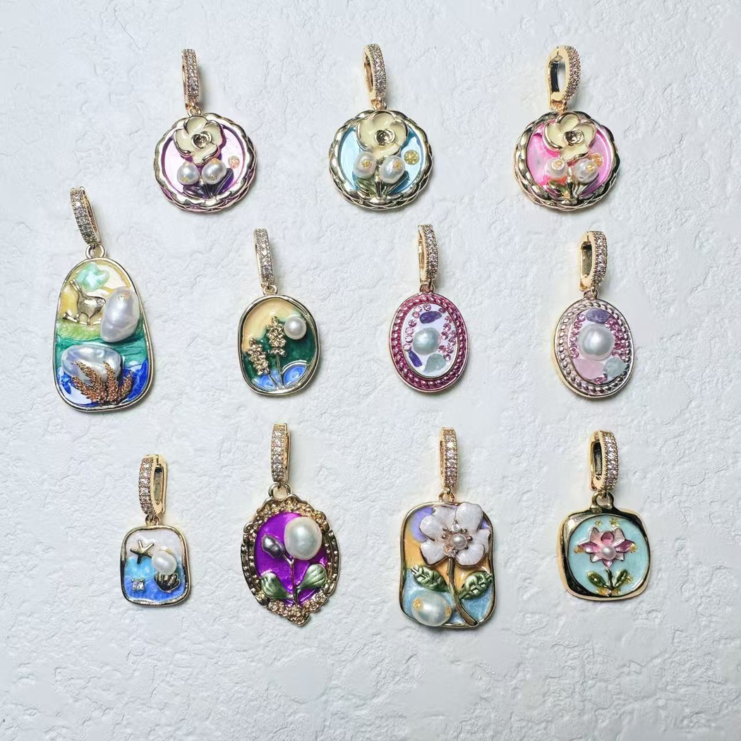 Elvane - Multicolor Painterly Pendant Only