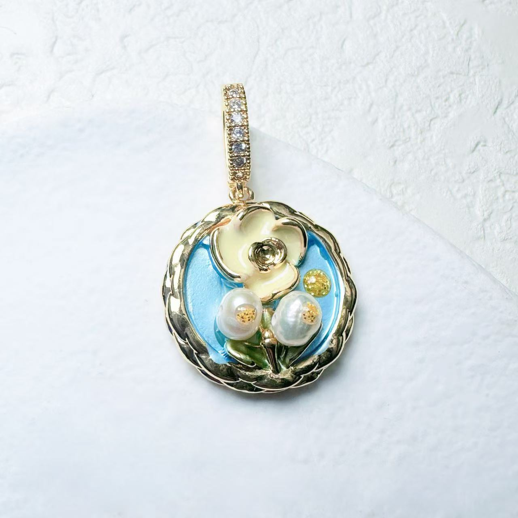 Elvane - Multicolor Painterly Pendant Only