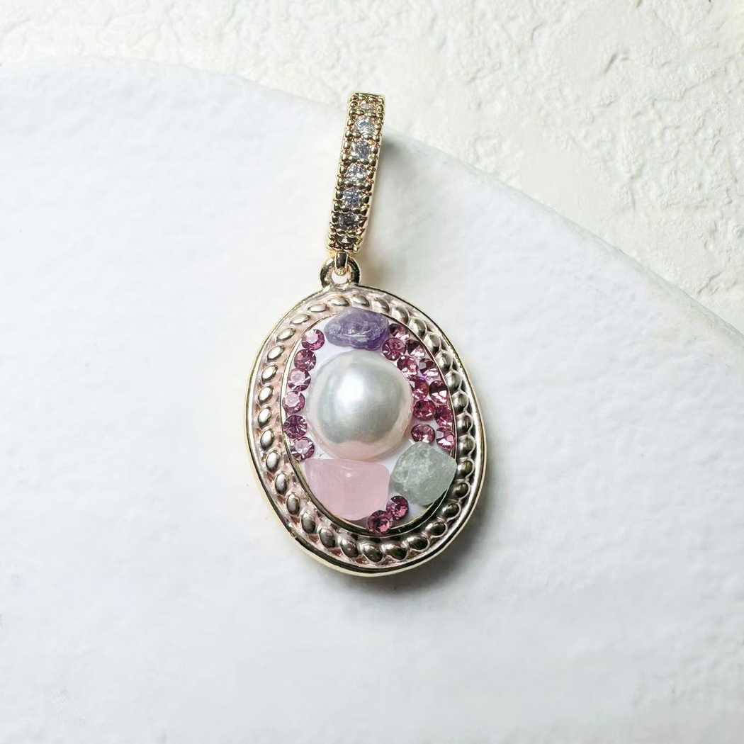 Elvane - Multicolor Painterly Pendant Only